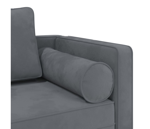 vidaXL zvilnis ar spilveniem, gaiši pelēks, samts