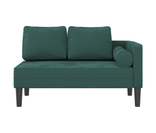 vidaXL zvilnis ar spilveniem, tumši zaļš, samts