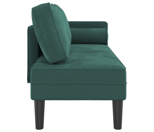 vidaXL zvilnis ar spilveniem, tumši zaļš, samts