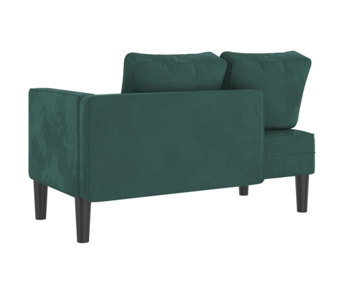 vidaXL zvilnis ar spilveniem, tumši zaļš, samts