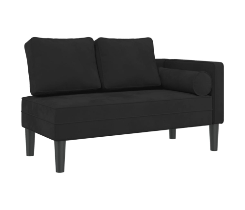 vidaXL zvilnis ar spilveniem, melns, samts