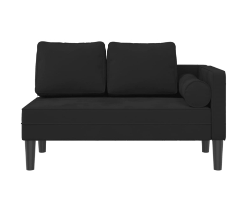 vidaXL zvilnis ar spilveniem, melns, samts