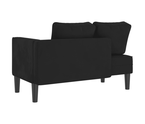 vidaXL zvilnis ar spilveniem, melns, samts