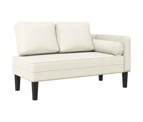 vidaXL zvilnis ar spilveniem, krēmkrāsas, samts