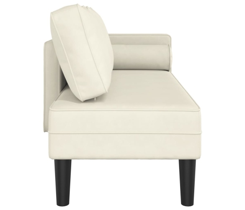 vidaXL zvilnis ar spilveniem, krēmkrāsas, samts