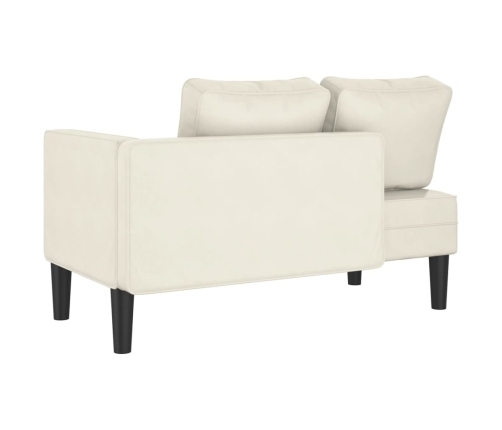 vidaXL zvilnis ar spilveniem, krēmkrāsas, samts