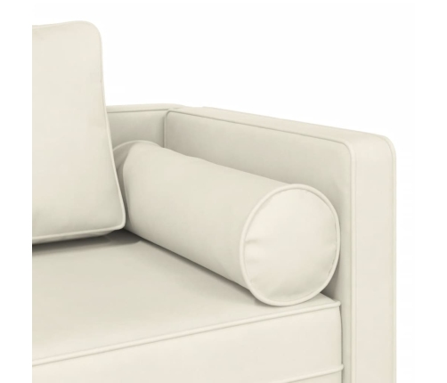 vidaXL zvilnis ar spilveniem, krēmkrāsas, samts