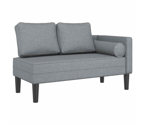 vidaXL zvilnis ar spilveniem, gaiši pelēks, audums