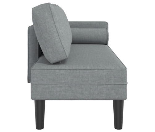 vidaXL zvilnis ar spilveniem, gaiši pelēks, audums