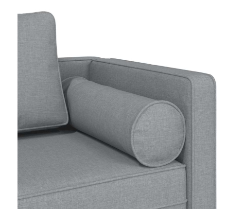 vidaXL zvilnis ar spilveniem, gaiši pelēks, audums