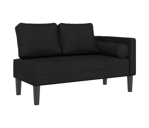 vidaXL zvilnis ar spilveniem, melns, audums