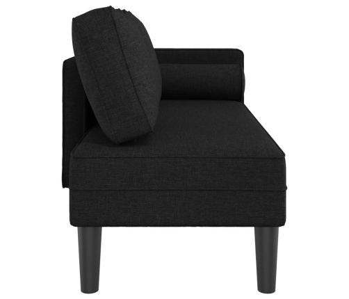 vidaXL zvilnis ar spilveniem, melns, audums