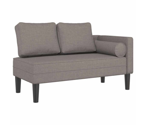 vidaXL zvilnis ar spilveniem, pelēkbrūns, audums