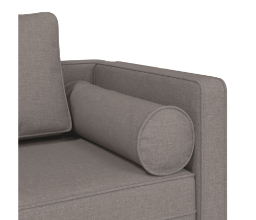 vidaXL zvilnis ar spilveniem, pelēkbrūns, audums