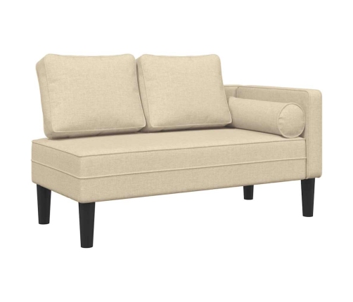 vidaXL zvilnis ar spilveniem, krēmkrāsas, audums