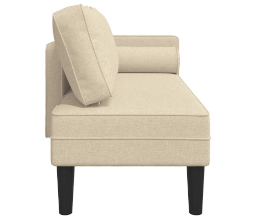 vidaXL zvilnis ar spilveniem, krēmkrāsas, audums