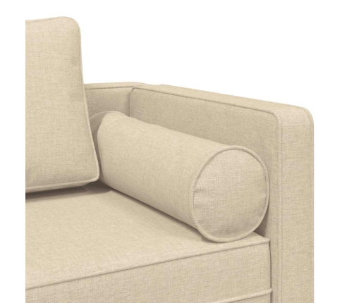 vidaXL zvilnis ar spilveniem, krēmkrāsas, audums