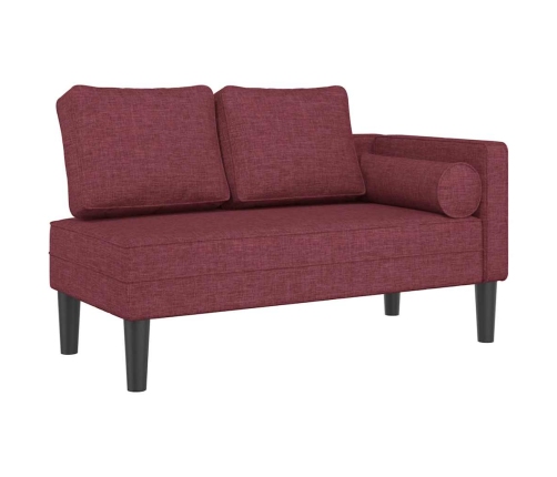 vidaXL zvilnis ar spilveniem, vīnsarkans, audums