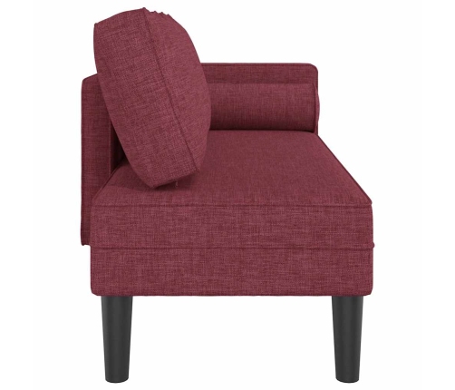 vidaXL zvilnis ar spilveniem, vīnsarkans, audums