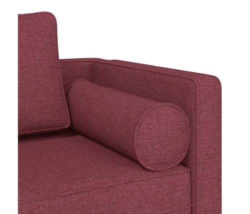 vidaXL zvilnis ar spilveniem, vīnsarkans, audums