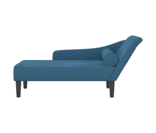 vidaXL zvilnis ar spilveniem, zils, samts