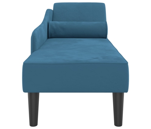 vidaXL zvilnis ar spilveniem, zils, samts