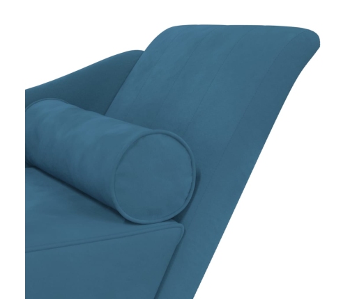 vidaXL zvilnis ar spilveniem, zils, samts