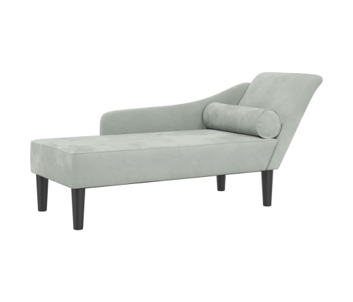 vidaXL zvilnis ar spilveniem, gaiši pelēks, samts