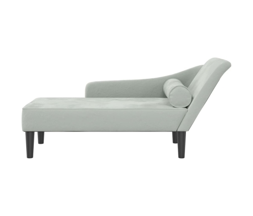 vidaXL zvilnis ar spilveniem, gaiši pelēks, samts