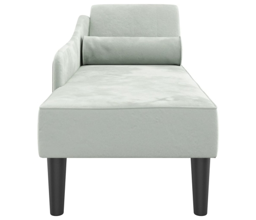 vidaXL zvilnis ar spilveniem, gaiši pelēks, samts