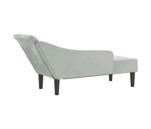 vidaXL zvilnis ar spilveniem, gaiši pelēks, samts