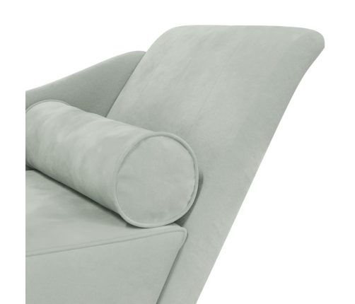 vidaXL zvilnis ar spilveniem, gaiši pelēks, samts