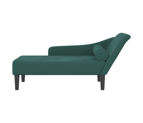 vidaXL zvilnis ar spilveniem, tumši zaļš, samts