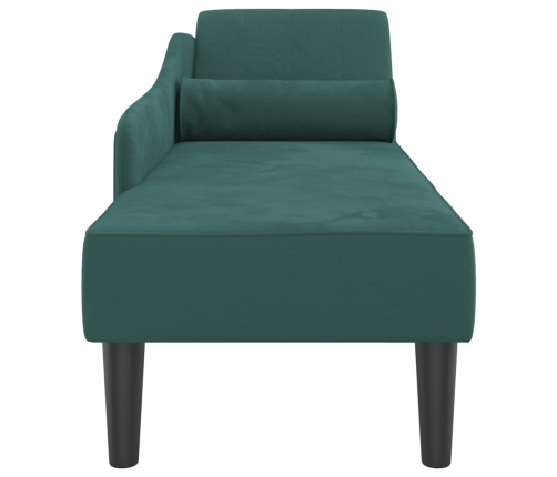 vidaXL zvilnis ar spilveniem, tumši zaļš, samts