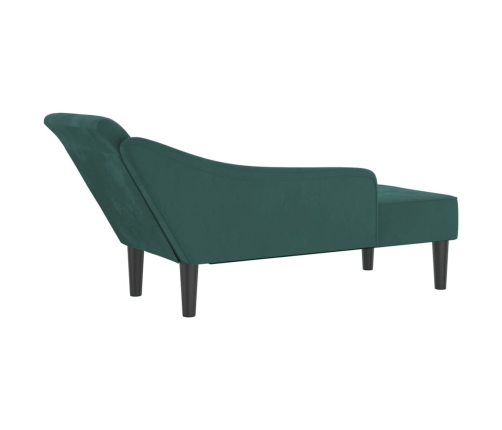 vidaXL zvilnis ar spilveniem, tumši zaļš, samts