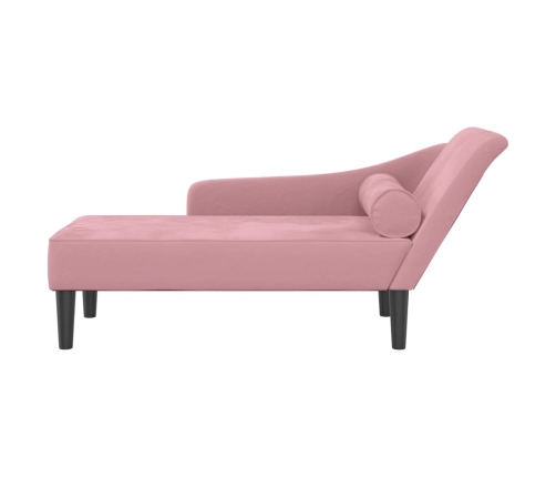 vidaXL zvilnis ar spilveniem, rozā, samts