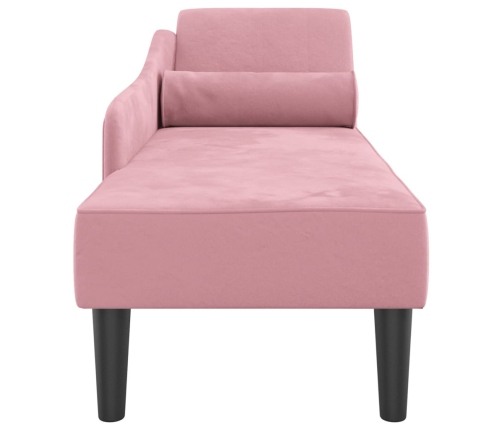 vidaXL zvilnis ar spilveniem, rozā, samts