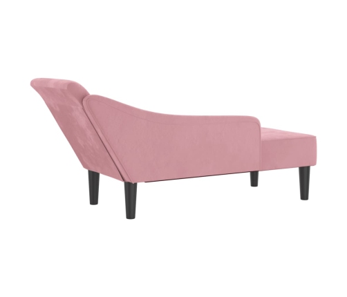 vidaXL zvilnis ar spilveniem, rozā, samts