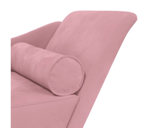 vidaXL zvilnis ar spilveniem, rozā, samts
