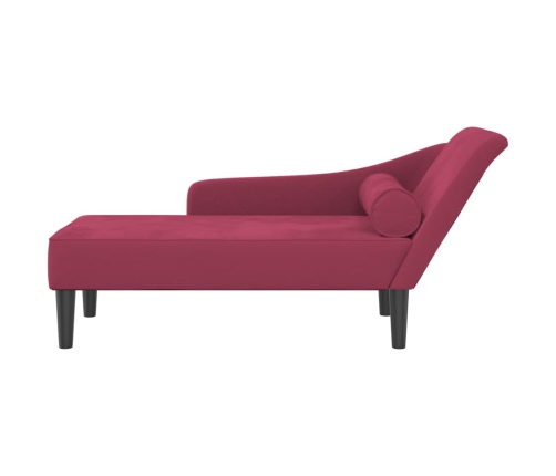 vidaXL zvilnis ar spilveniem, vīnsarkans, samts