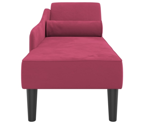 vidaXL zvilnis ar spilveniem, vīnsarkans, samts