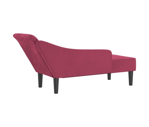 vidaXL zvilnis ar spilveniem, vīnsarkans, samts