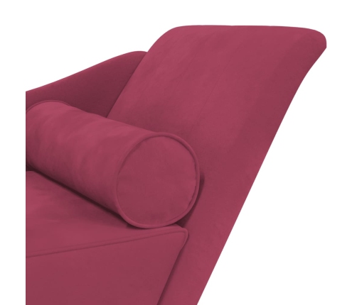 vidaXL zvilnis ar spilveniem, vīnsarkans, samts