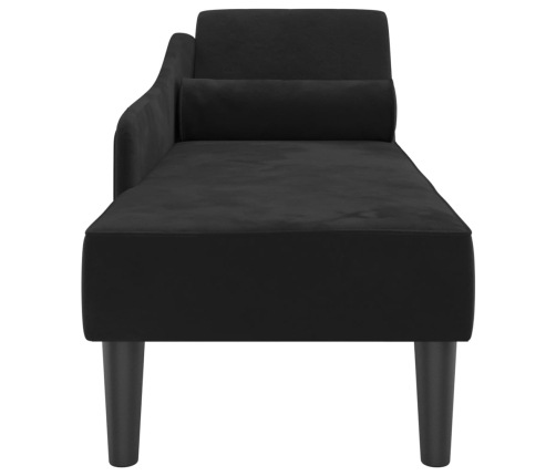 vidaXL zvilnis ar spilveniem, melns, samts