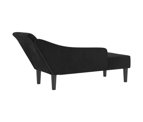 vidaXL zvilnis ar spilveniem, melns, samts