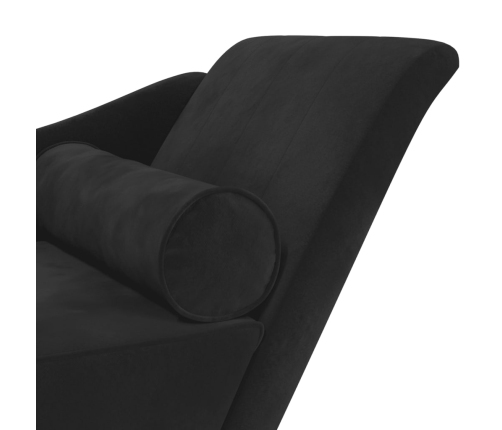 vidaXL zvilnis ar spilveniem, melns, samts