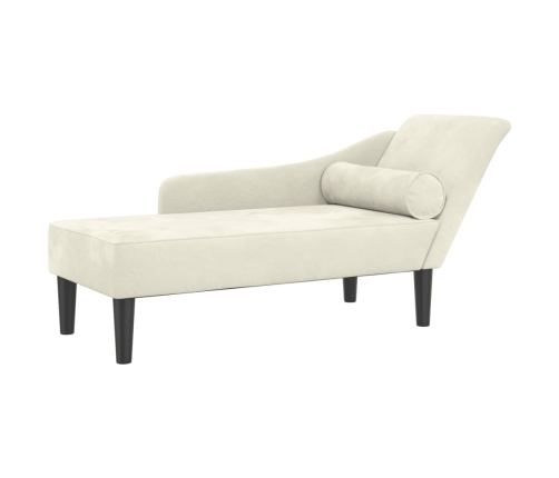 vidaXL zvilnis ar spilveniem, krēmkrāsas, samts