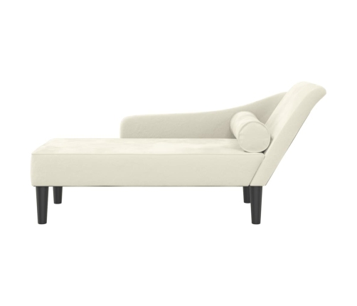 vidaXL zvilnis ar spilveniem, krēmkrāsas, samts