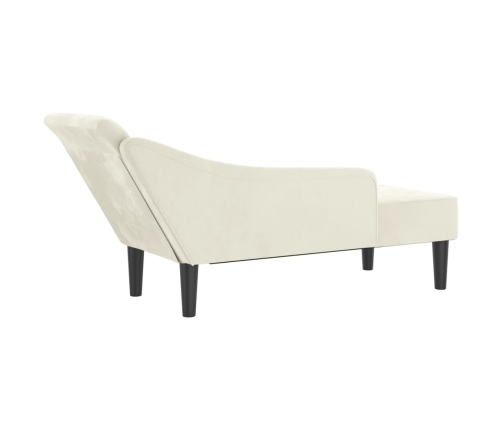 vidaXL zvilnis ar spilveniem, krēmkrāsas, samts