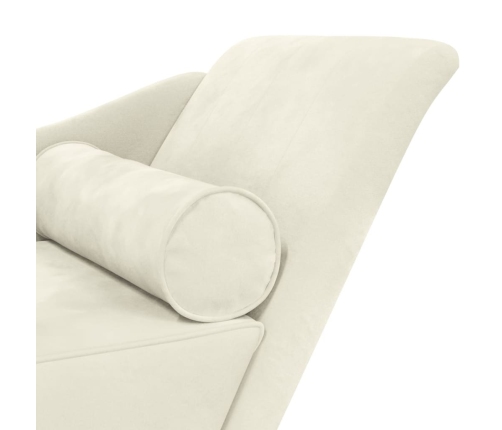 vidaXL zvilnis ar spilveniem, krēmkrāsas, samts